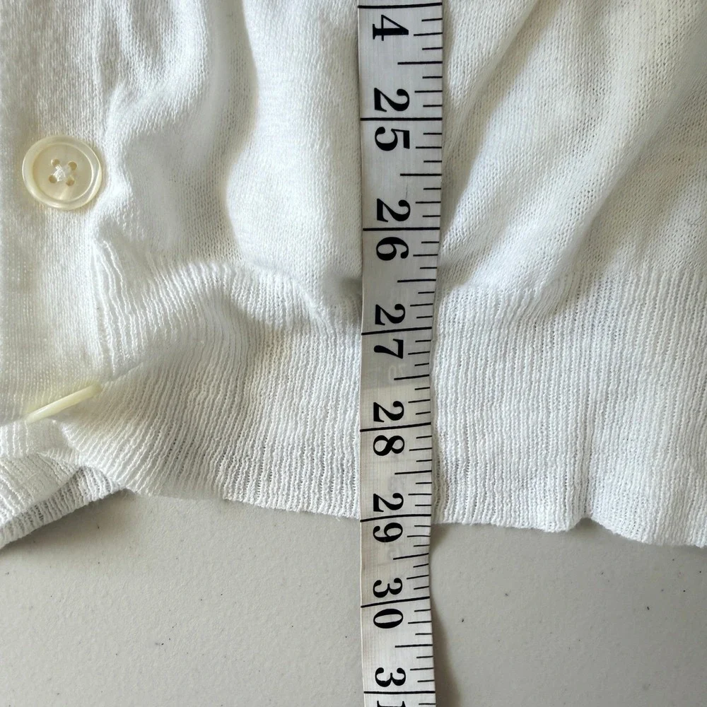 Ralph Lauren Sport White Cotton Linen Knit Cardigan Sweater XS